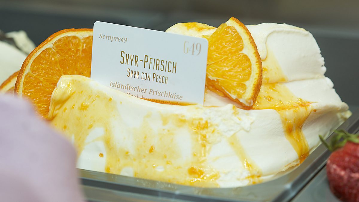 Gelato49, Skyr-Pfirsich, Exotischstes Eis in Bielefeld 2023
